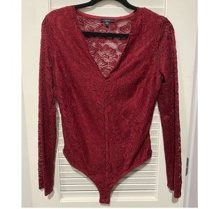 Red lace bodysuit